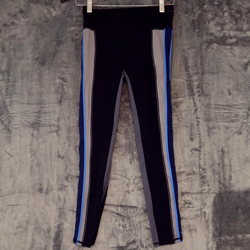 Fabletics Leggings Womens Black Gray Blue Motion365 High Rise Zip Pocket